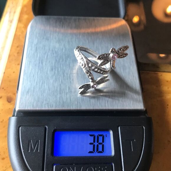 Madagascar Pink Sapphire Sterling Silver Dragonfly Ring Size 7 - Picture 6 of 7